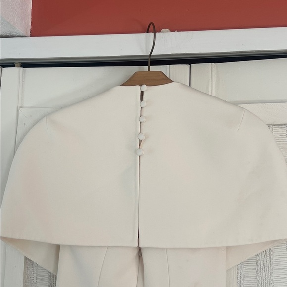 SAFIYAA Flora cape-effect crepe midi dress size 2 NWT - Picture 7 of 11